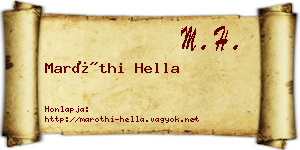 Maróthi Hella névjegykártya